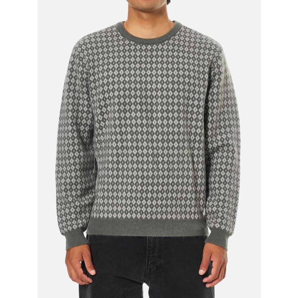 NEW KATIN check sweater top in gray green